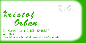 kristof orban business card