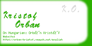 kristof orban business card